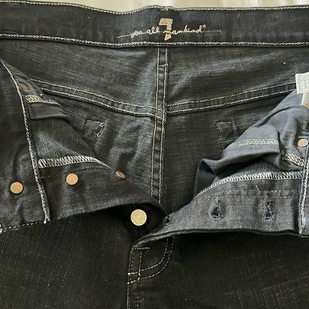 7 For All Mankind, men’s size 32x29, charcoal black bootcut denim jeans